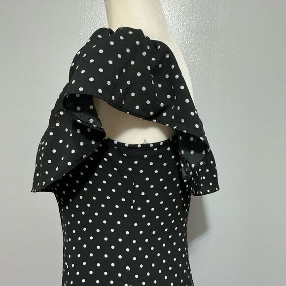 Gypsies and Moondust Off the shoulder button up polka dot dress size M - Picture 4 of 10